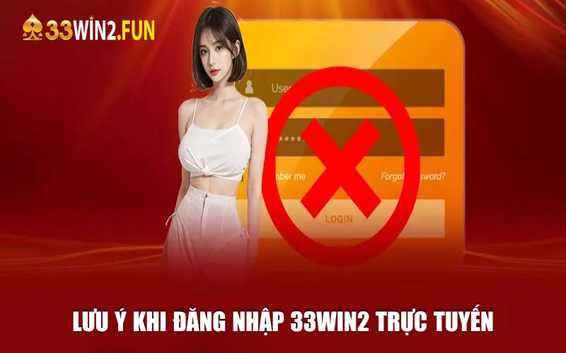 Lưu ý khi đăng nhập 33win2 trực tuyến